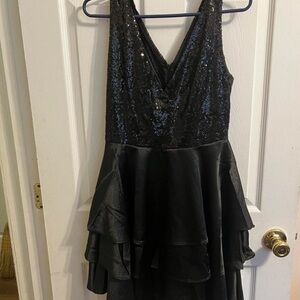 Black Sequin Sleeveless Dress
